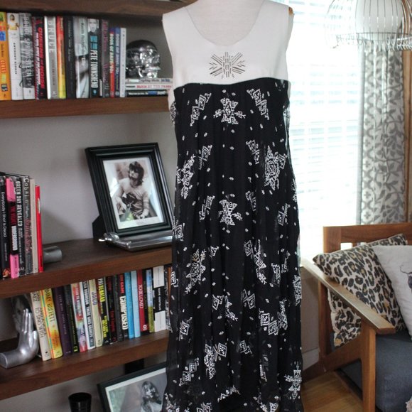 Twelfth Street Cynthia Vincent Silk &Leather Dress - Picture 1 of 12